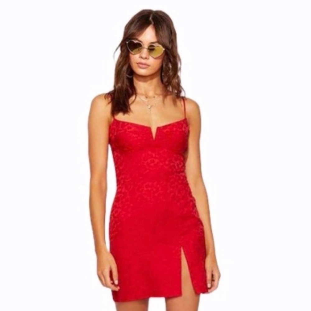 Blue Life Donia dress in Risky Red Leopard
